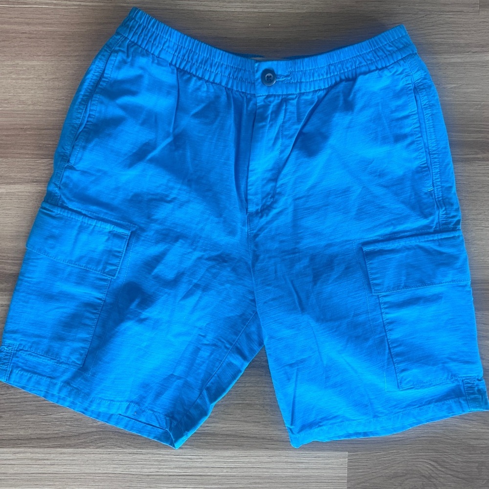 NEW NWT Everlane Men's S Blue Organic Cotton Linen Cargo Pockets Bermuda Shorts - Picture 2 of 8